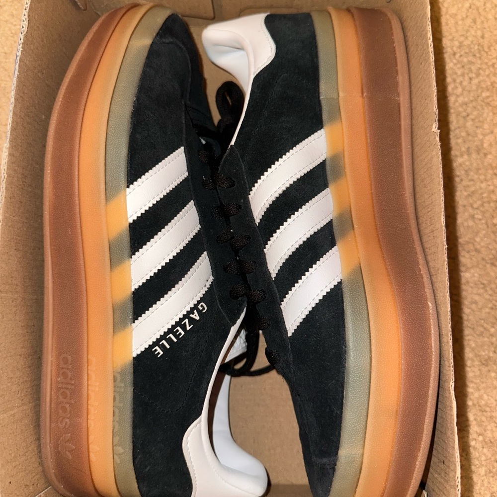 Adidas Gazelle Black White and Brown Sneakers